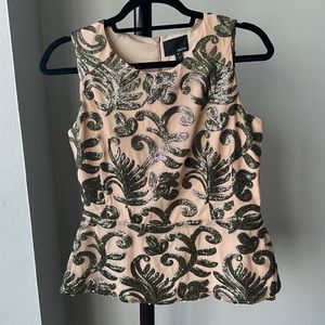 ☀️ BOGO Item NWT Greylin from Anthropologie Nude Sequined Peplum☀️